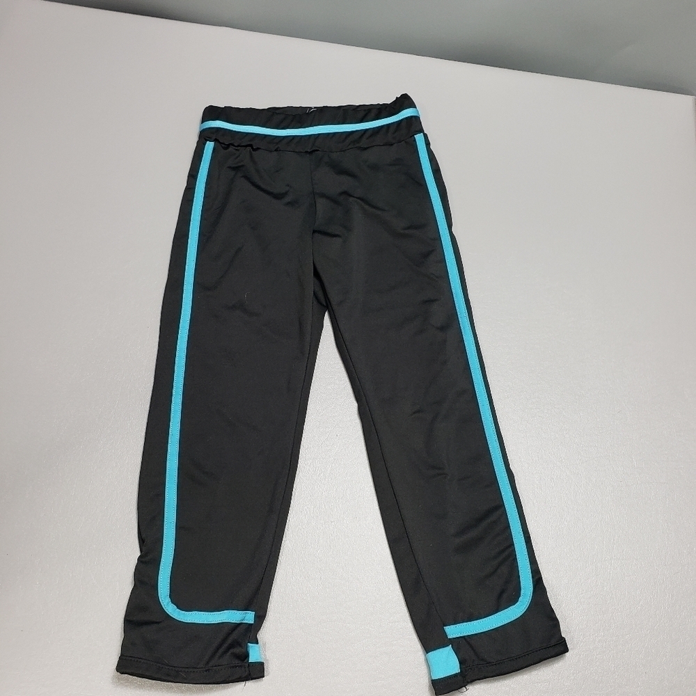 Girls black and blue leggings size 10/12